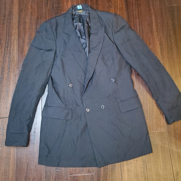 Double Breast Black Sport Blazer Suit Jacket sz XL - Picture 1 of 5